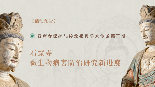 【活动预告】石窟寺保护与传承系列学术沙龙第三期 —— 石窟寺微生物病害防治研究新进度